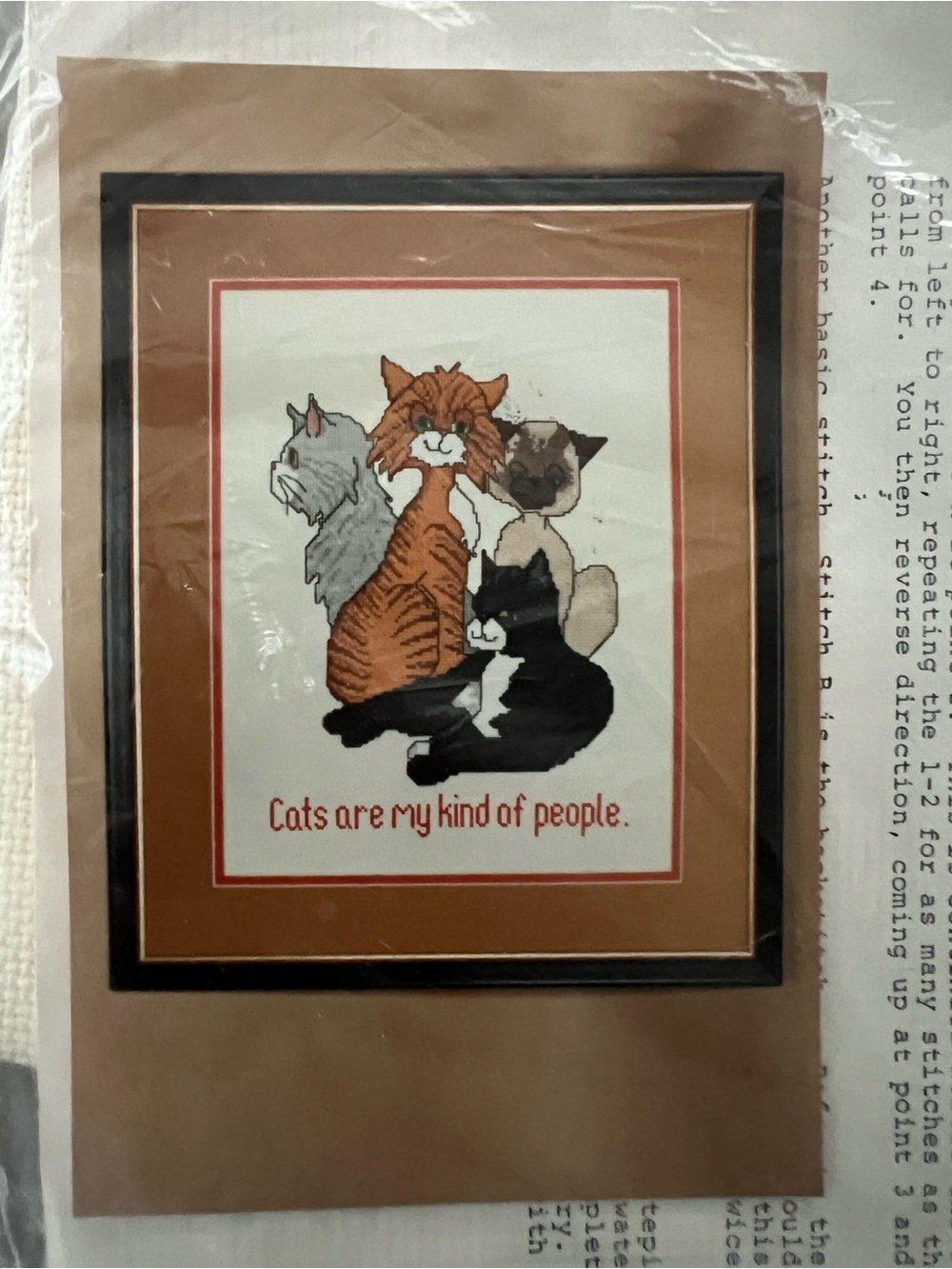 Kappie Originals Vintage Cross Stitch Kit - Cats are My Kind of People
